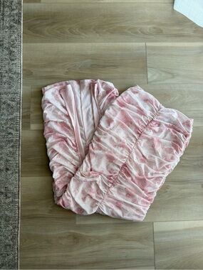 Pink Ruched Fitted skirt - Soft Blush Pattern